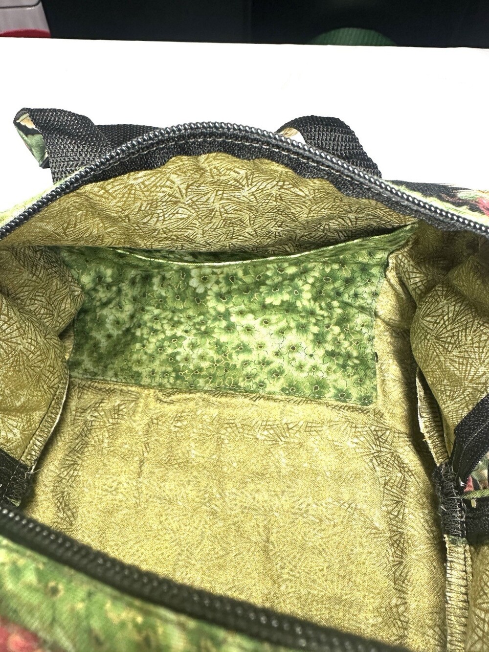 Artisan Quilted Floral Bag Asian Crane Phoenix Bird Peony Pattern Tote - Picture 5 of 8
